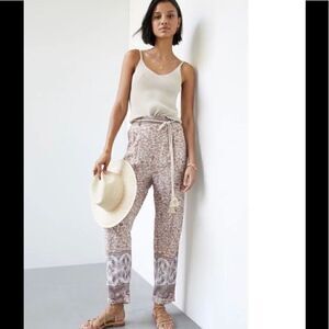 Anthropologie I Ollari Tasseled Tapered Trousers Medium
